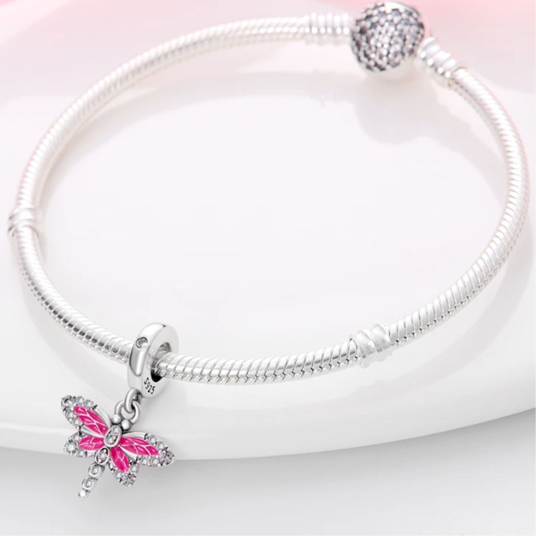 Pink Dragonfly Charm