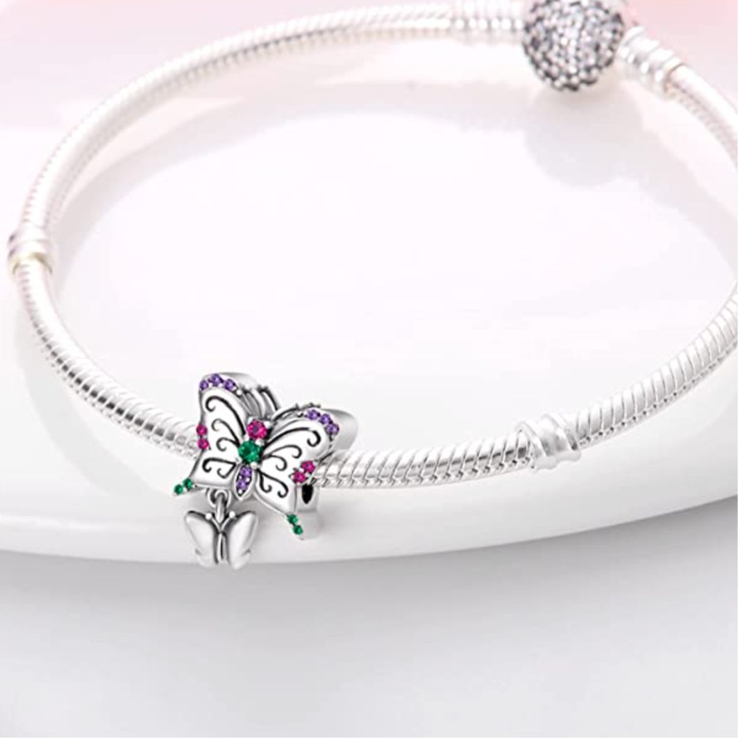 Purple and Green Butterfly Charm