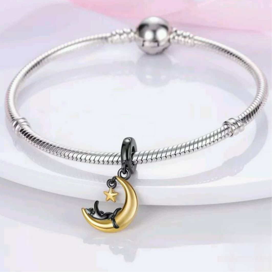 Cat On Moon Charm