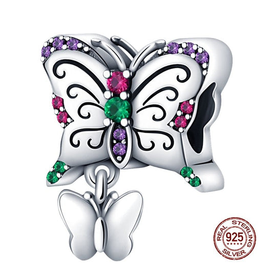 Purple and Green Butterfly Charm