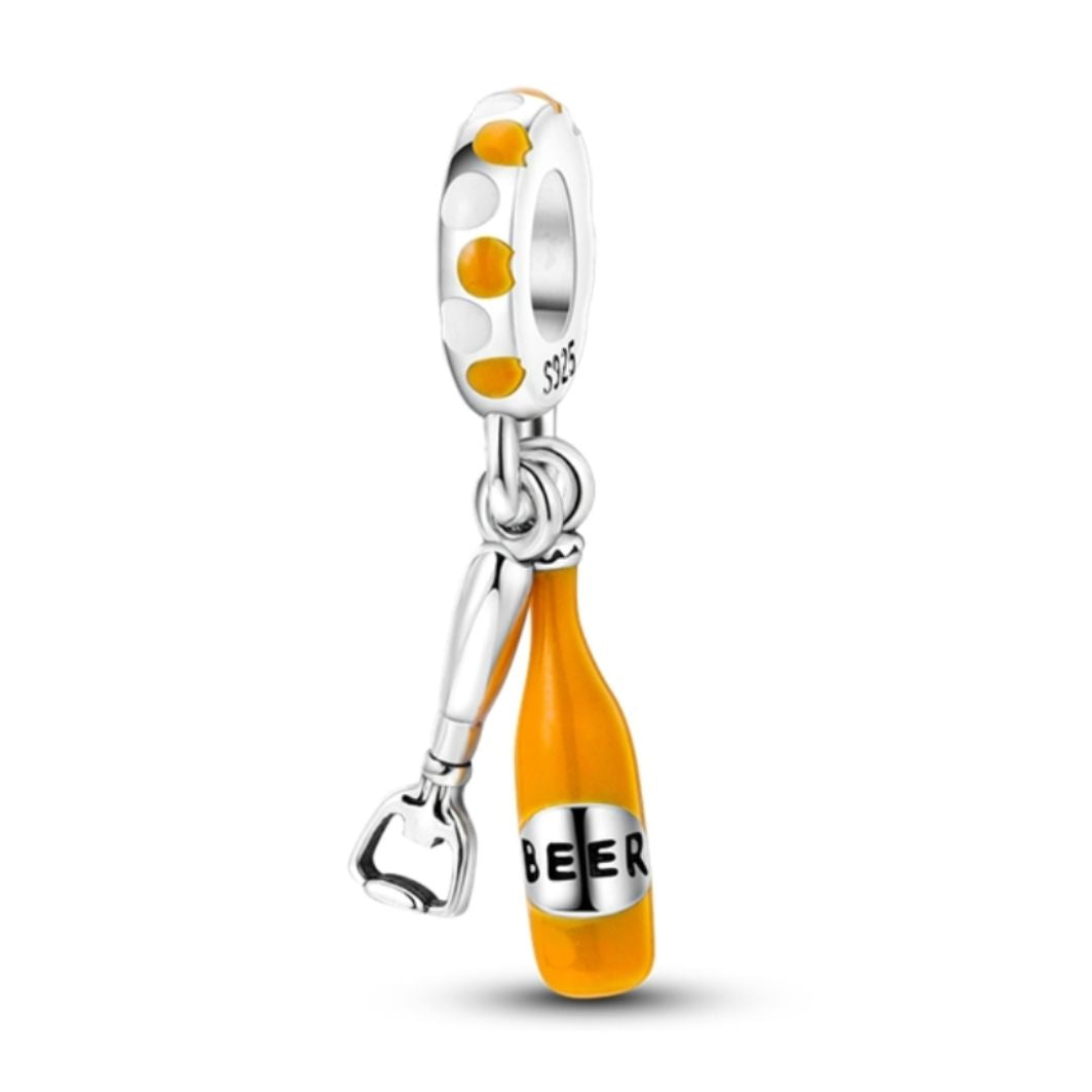 Beer Bottle and Opener Charm