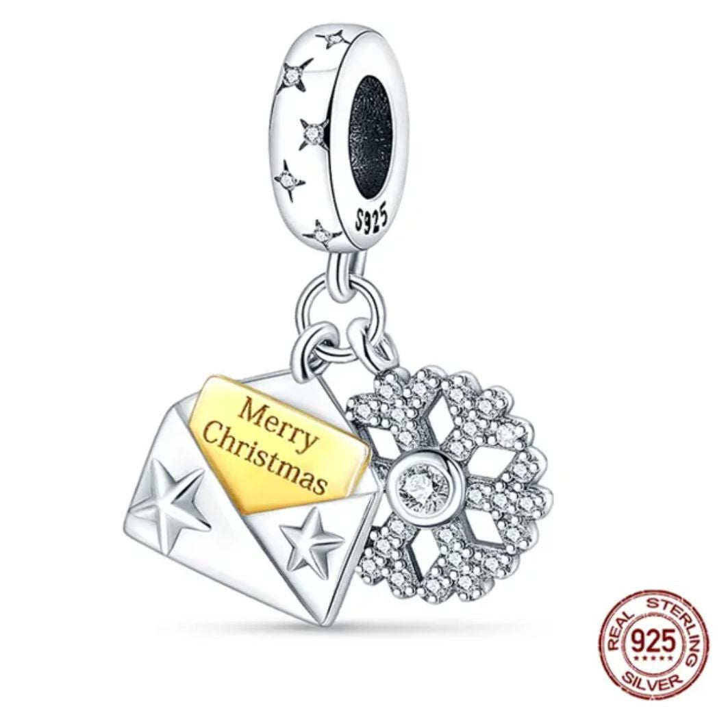 Christmas Letter and Snowflake Charm