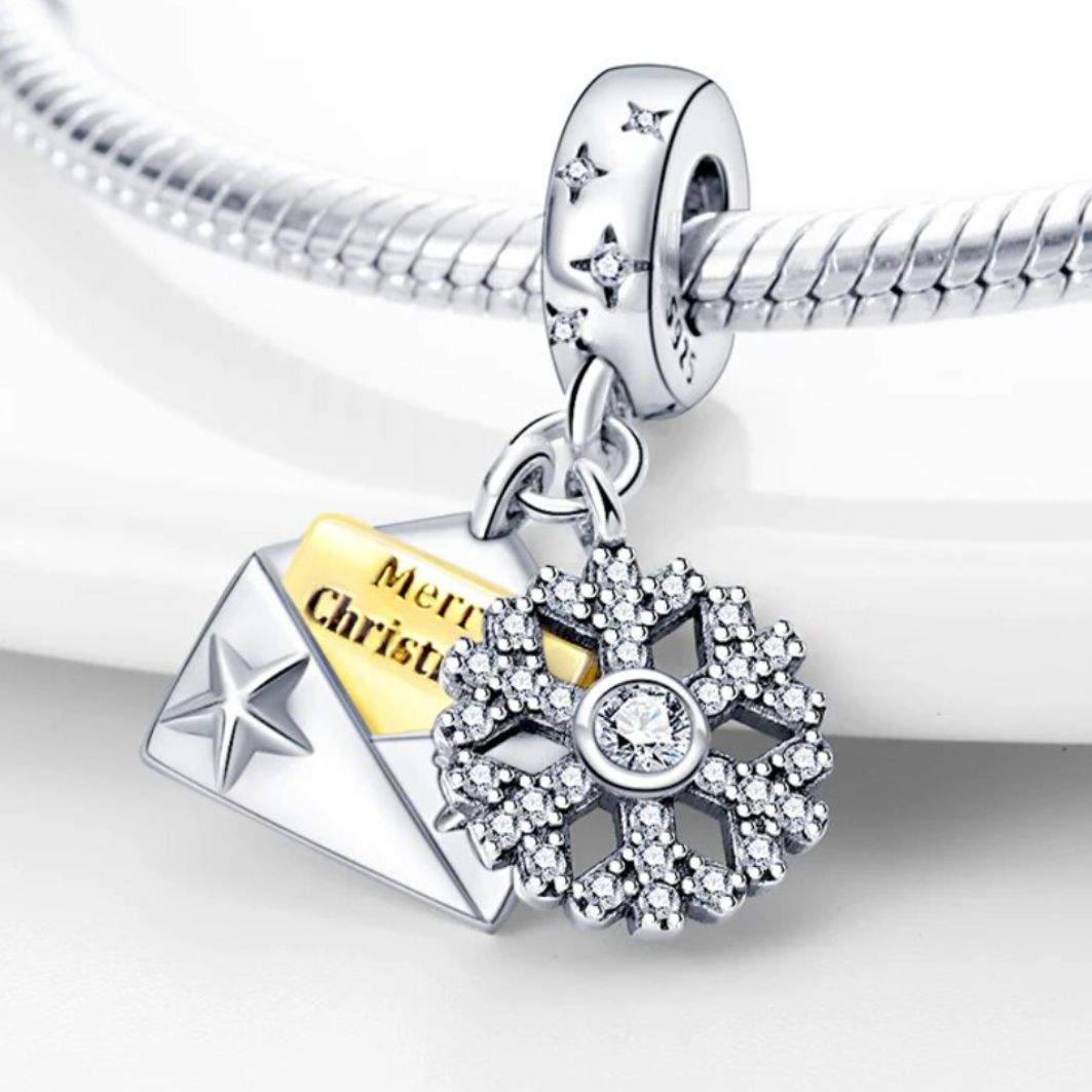 Christmas Letter and Snowflake Charm