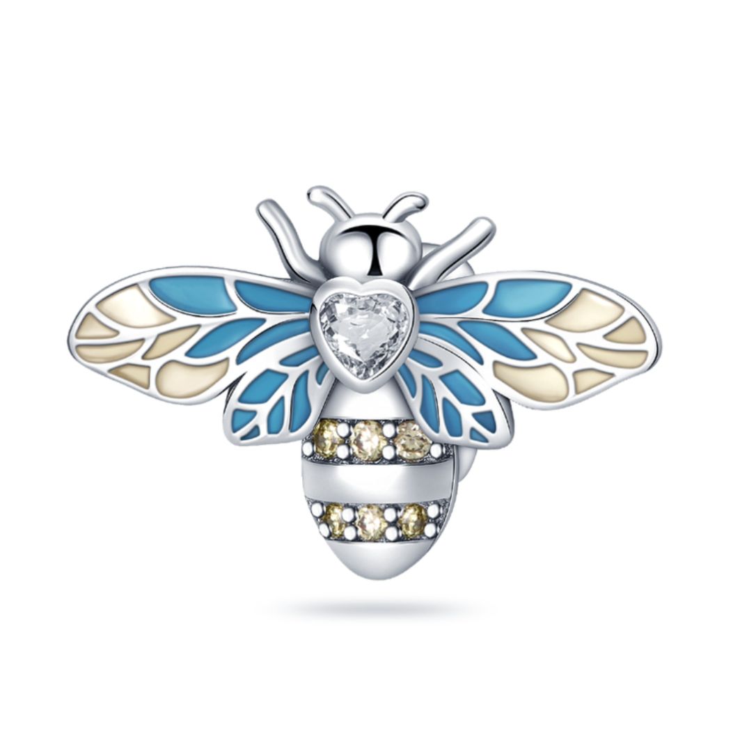 Blue Bee Charm