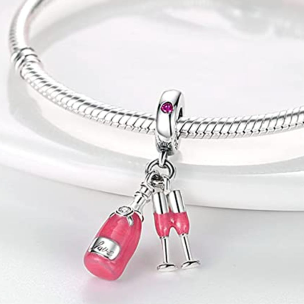 Pink Champagne Charm