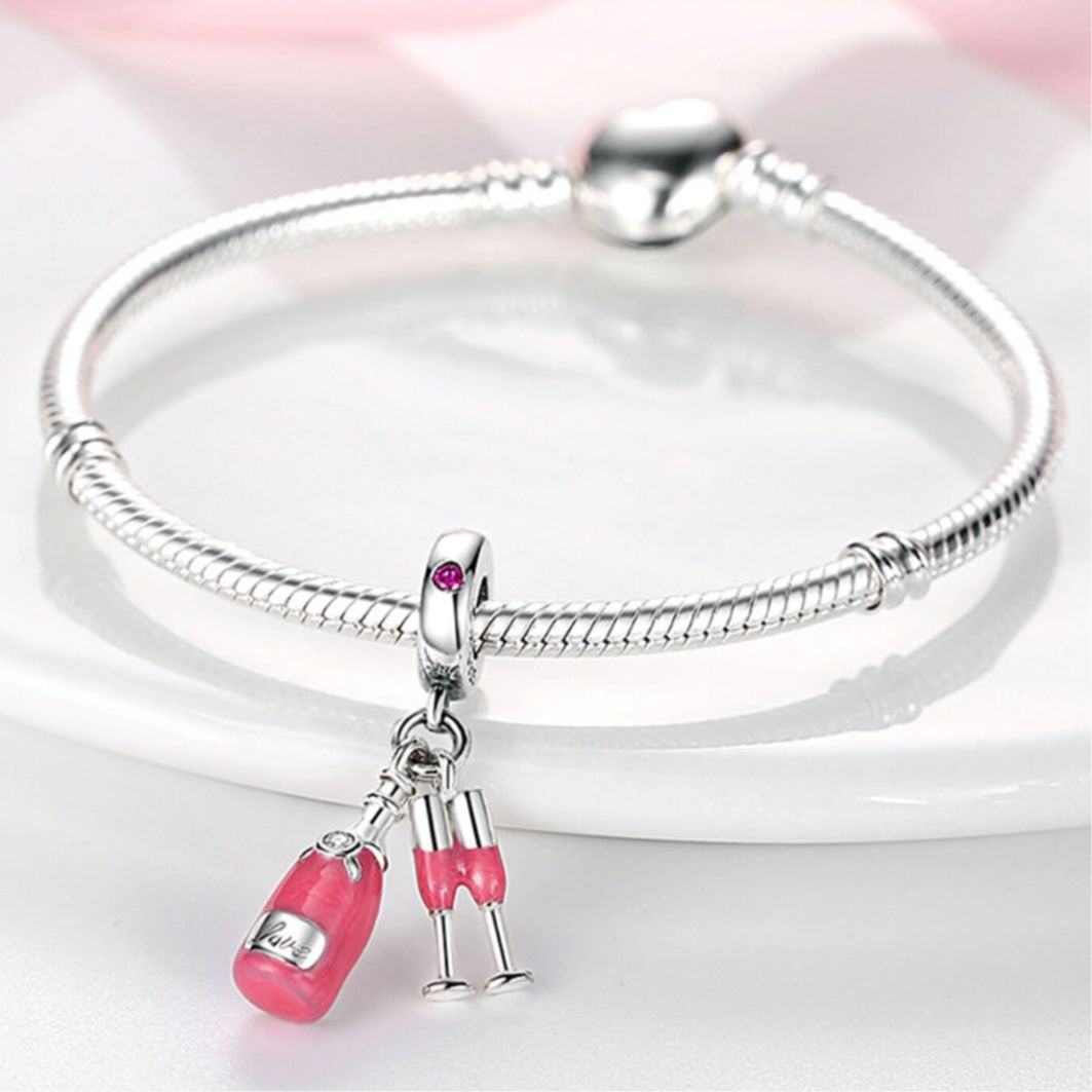 Pink Champagne Charm