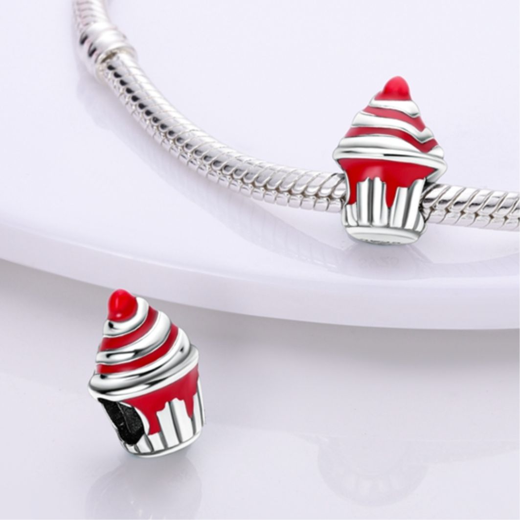 Red Cupcake Charm