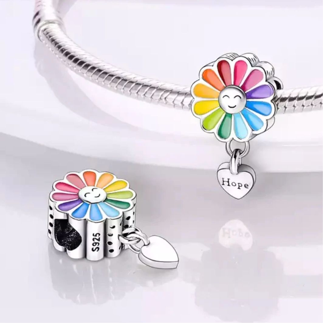 Colourful Flower and Hope Charm