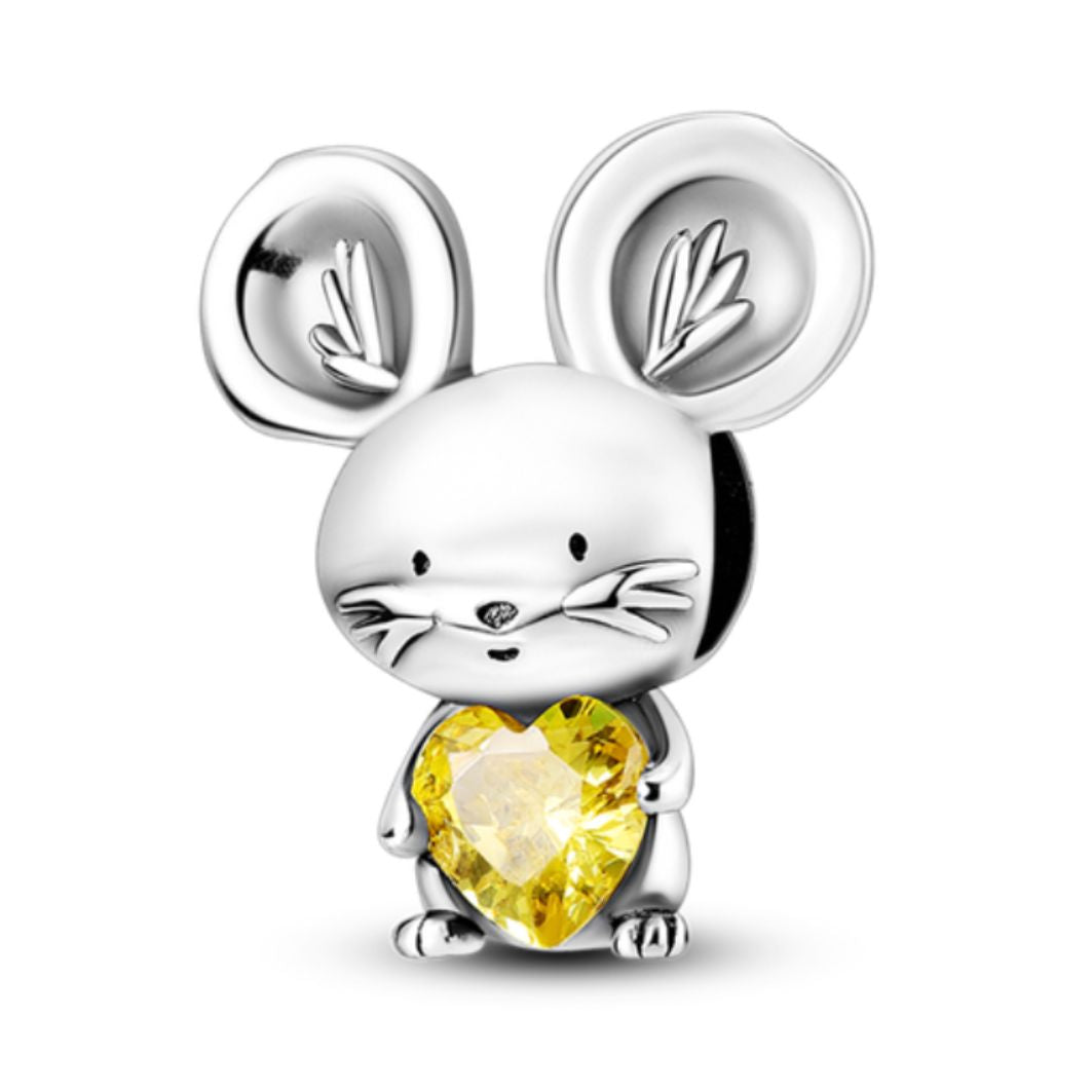 Mouse with Gem Cheese Charm