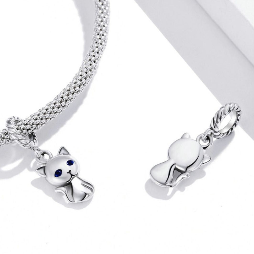 Blue Eyed Cat Charm