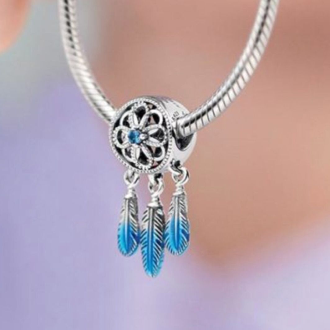 Blue Tint Dream Catcher Charm