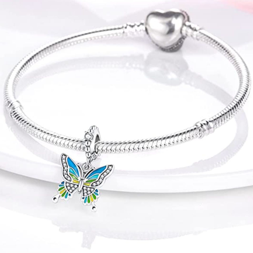 Blue and Yellow Butterfly Charm