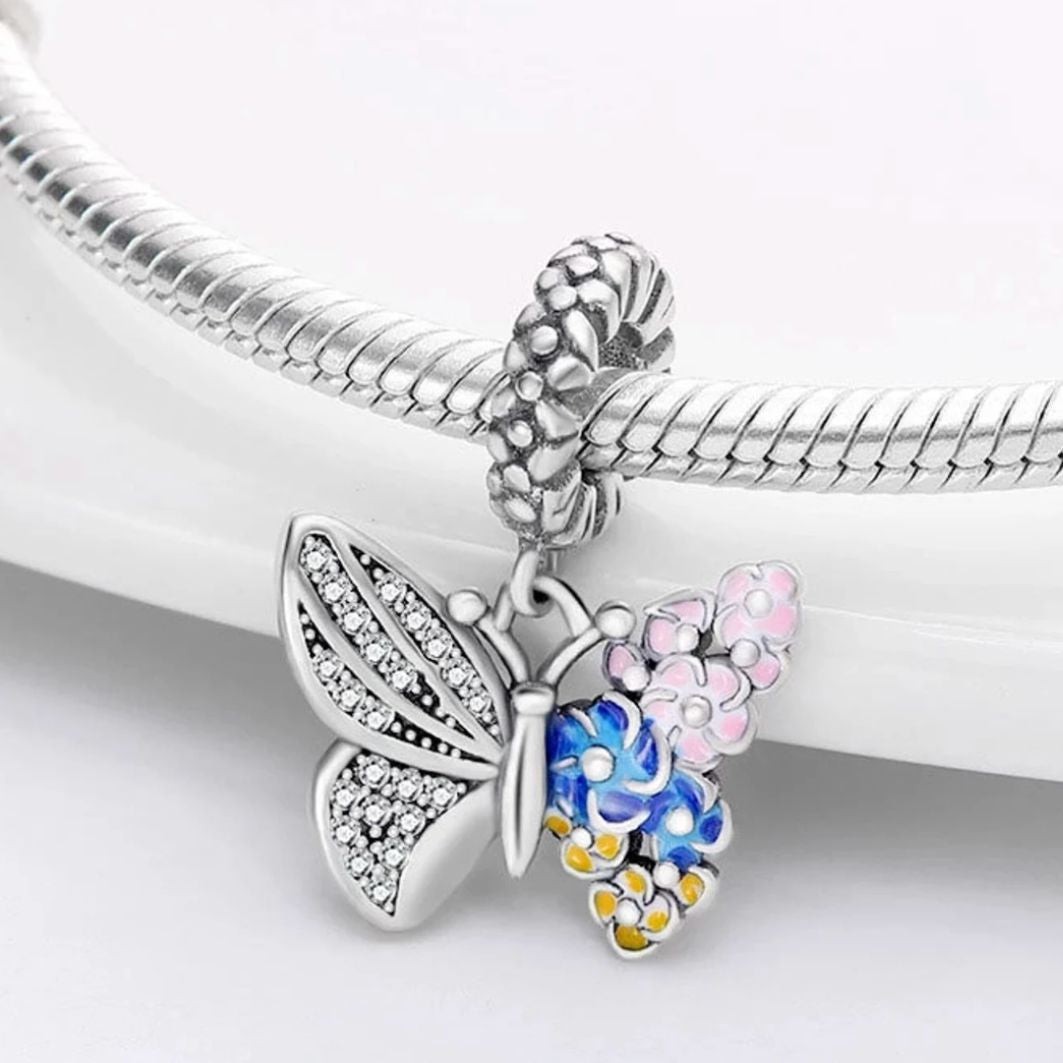 Flower Butterfly Charm