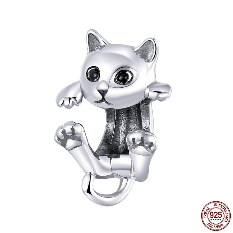 Hanging Silver Cat Charm