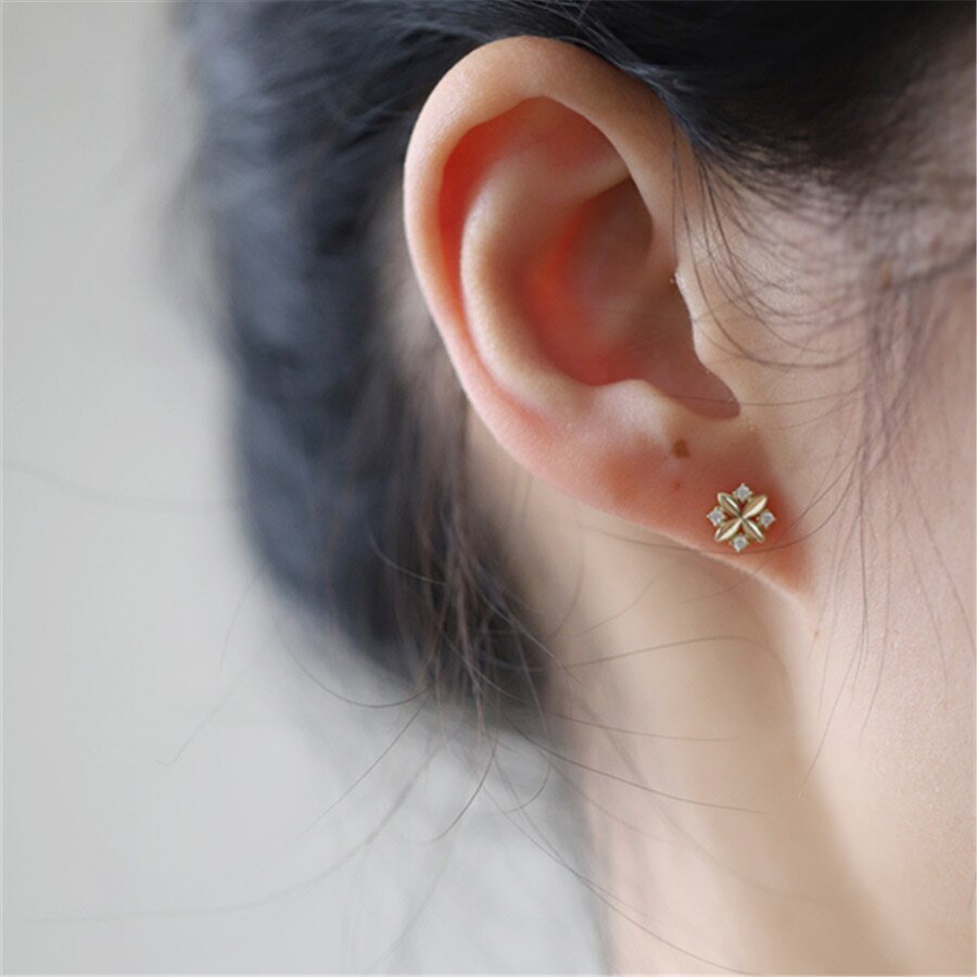 Rhombus Cross Flower Earrings - Charmsey