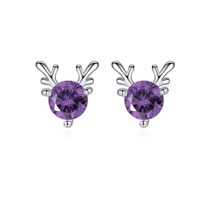 Small Deer Stud Earrings (Coloured) - Charmsey