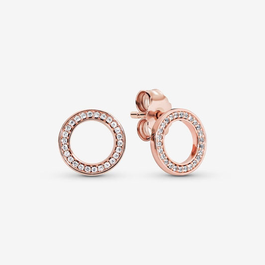 Rose Gold Circular Earrings - Charmsey