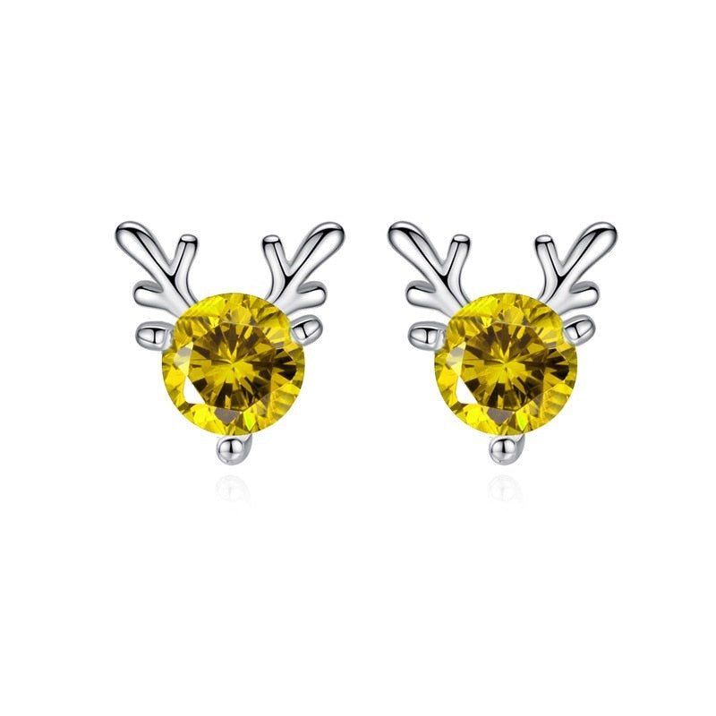 Small Deer Stud Earrings (Coloured) - Charmsey