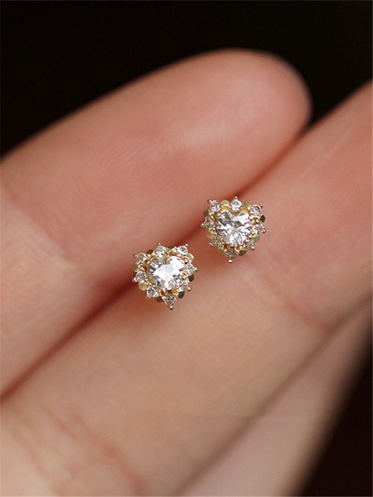 Heart Stud Earrings - Charmsey