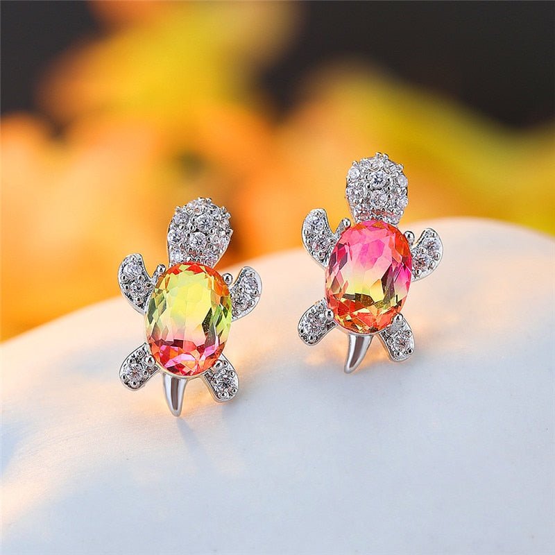 Multicoloured Turtle Earrings - Charmsey