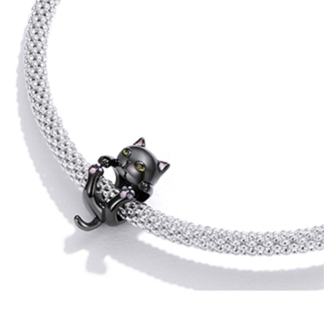 Hanging Black Cat Charm