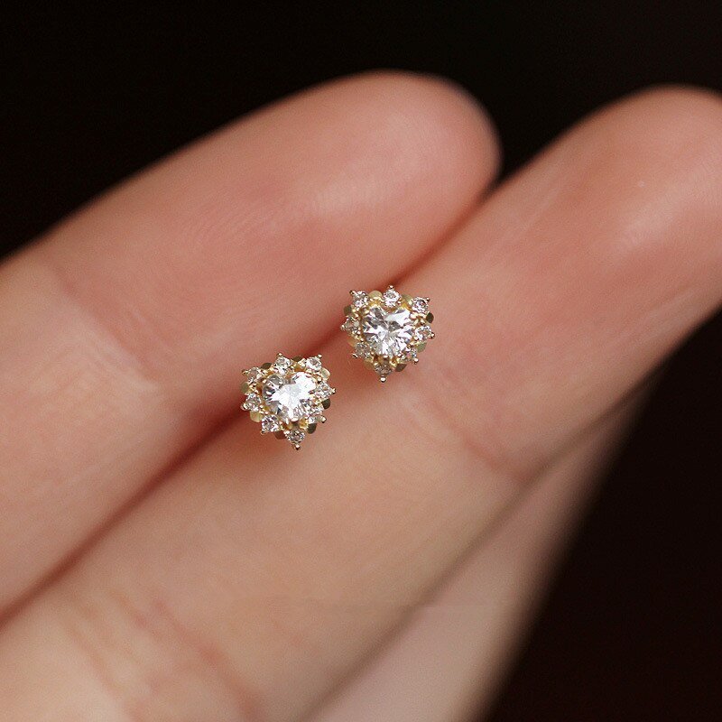 Heart Stud Earrings - Charmsey