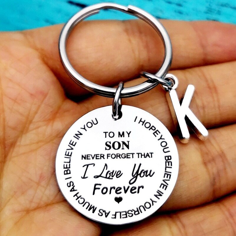 To My Son/Daughter Initial Keychain - Charmsey