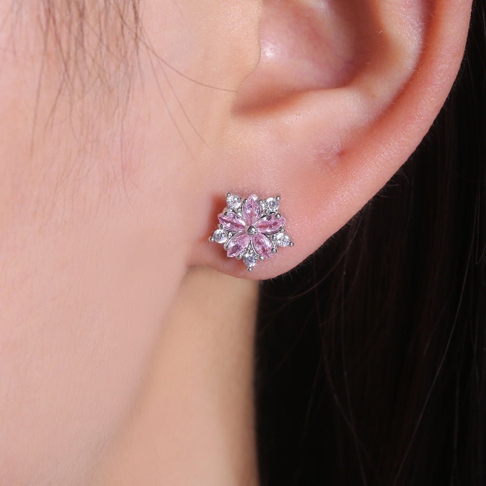 Pink Snowflake Earrings - Charmsey