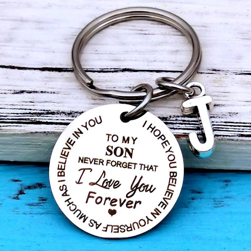 To My Son/Daughter Initial Keychain - Charmsey