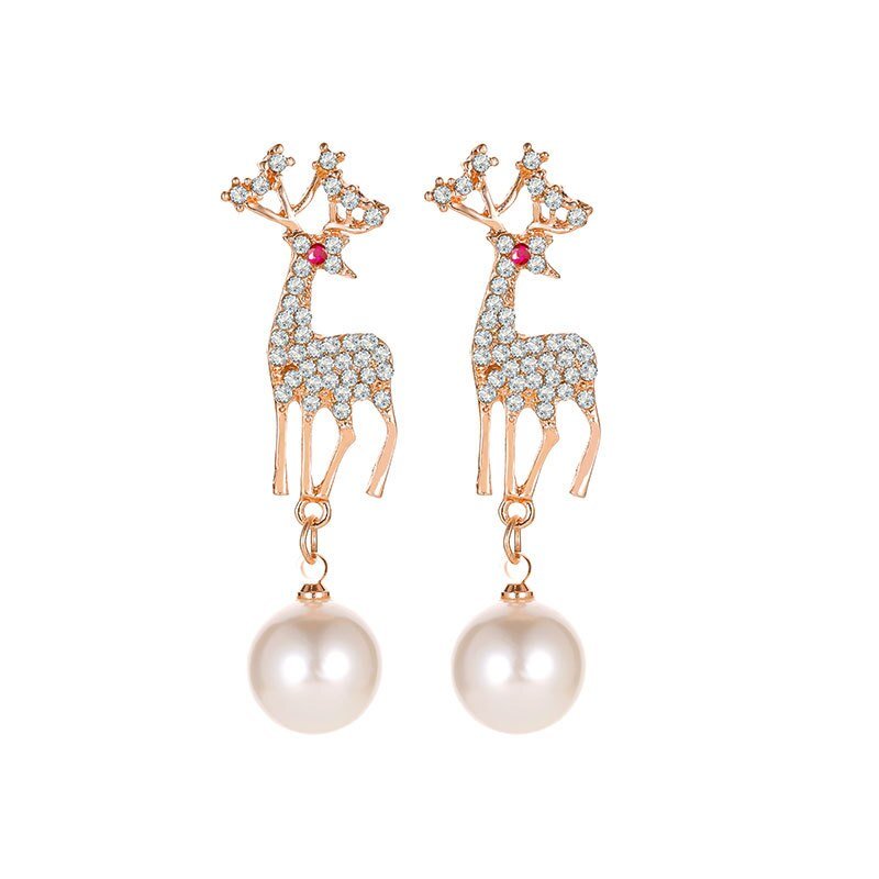 Pearl Deer Earrings - Charmsey