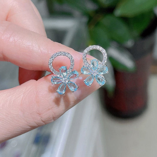 Baby Blue Snowflake Earrings - Charmsey