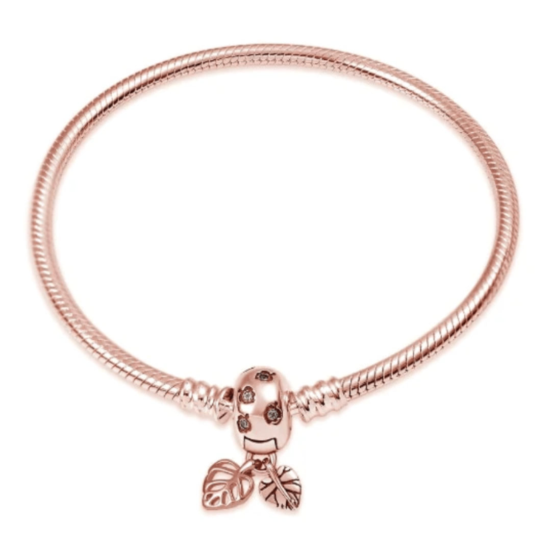 Rose Gold Leaf Bracelet - Charmsey